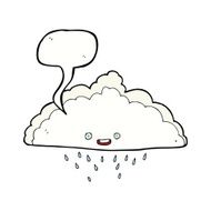 cartoon rain cloud with speech bubble N14