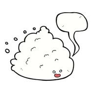 cartoon cloud character with speech bubble N9