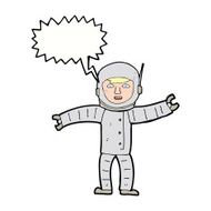 cartoon space man with speech bubble N18