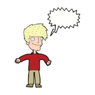 cartoon happy man with speech bubble N401