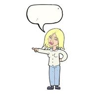 cartoon woman pointing with speech bubble N188