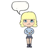 cartoon happy woman with speech bubble N223