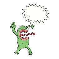cartoon crazy frog with speech bubble N8