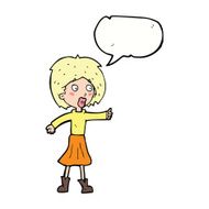 cartoon woman with speech bubble N25