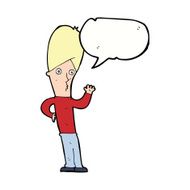 cartoon man waving with speech bubble N26