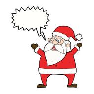 jolly santa cartoon with speech bubble N26