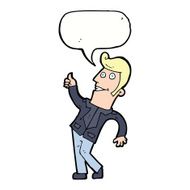 cartoon man giving thumbs up sign with speech bubble N11