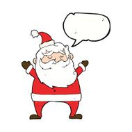 jolly santa cartoon with speech bubble N27
