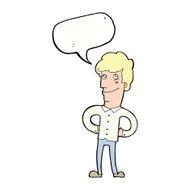 cartoon happy man with speech bubble N402