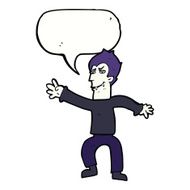 cartoon vampire man with speech bubble N104