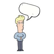 cartoon arrogant man with speech bubble N9