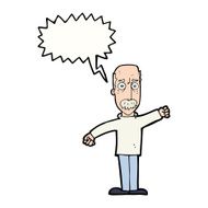 cartoon angry old man with speech bubble N122