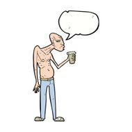 cartoon hooligan with speech bubble N9
