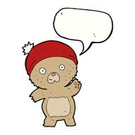cute cartoon teddy bear with speech bubble N3