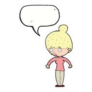 cartoon woman staring with speech bubble N27