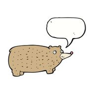 funny cartoon bear with speech bubble N30