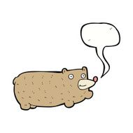 funny cartoon bear with speech bubble N31