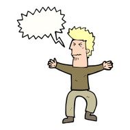 cartoon stressed out man with speech bubble N17