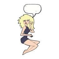 cartoon sexy woman with speech bubble N17