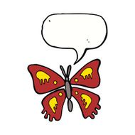 cartoon butterfly with speech bubble