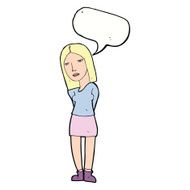cartoon woman waiting with speech bubble N18