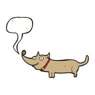 cartoon happy dog with speech bubble N68