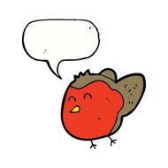 cartoon robin with speech bubble N22
