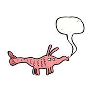 cartoon shrimp with speech bubble N30