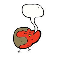 cartoon robin with speech bubble N23