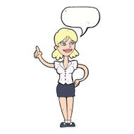 cartoon woman with great idea speech bubble N15