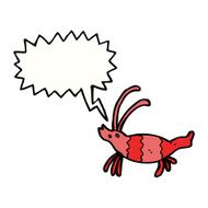 cartoon shrimp with speech bubble N31