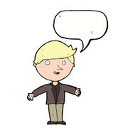 cartoon man in casual jacket with speech bubble N9