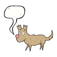 cartoon cute little dog with speech bubble N9