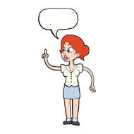 cartoon woman with great idea speech bubble N16