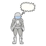 cartoon astronaut with speech bubble N106