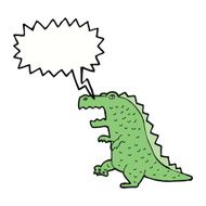 cartoon dinosaur with speech bubble N34