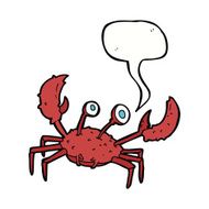 cartoon crab with speech bubble N9