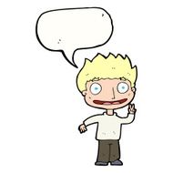 Cartoon happy boy with speech bubble N205
