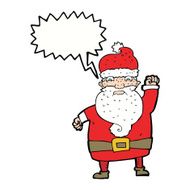 cartoon angry santa claus with speech bubble N18