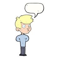 cartoon boy staring with speech bubble N18