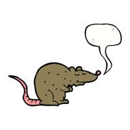 cartoon rat with speech bubble N5