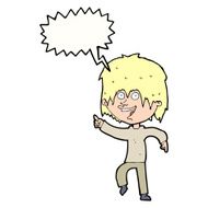 Cartoon happy boy with speech bubble N206