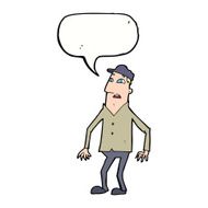 cartoon shocked man with speech bubble N96