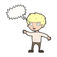 Cartoon happy boy with speech bubble N207