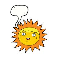 sun cartoon character with speech bubble N9