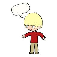 cartoon confused boy with speech bubble N9