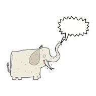 cartoon happy elephant with speech bubble N10