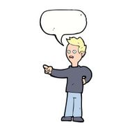 cartoon shocked boy pointing with speech bubble N9