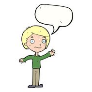 Cartoon happy boy with speech bubble N208
