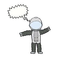 cartoon astronaut with speech bubble N107
